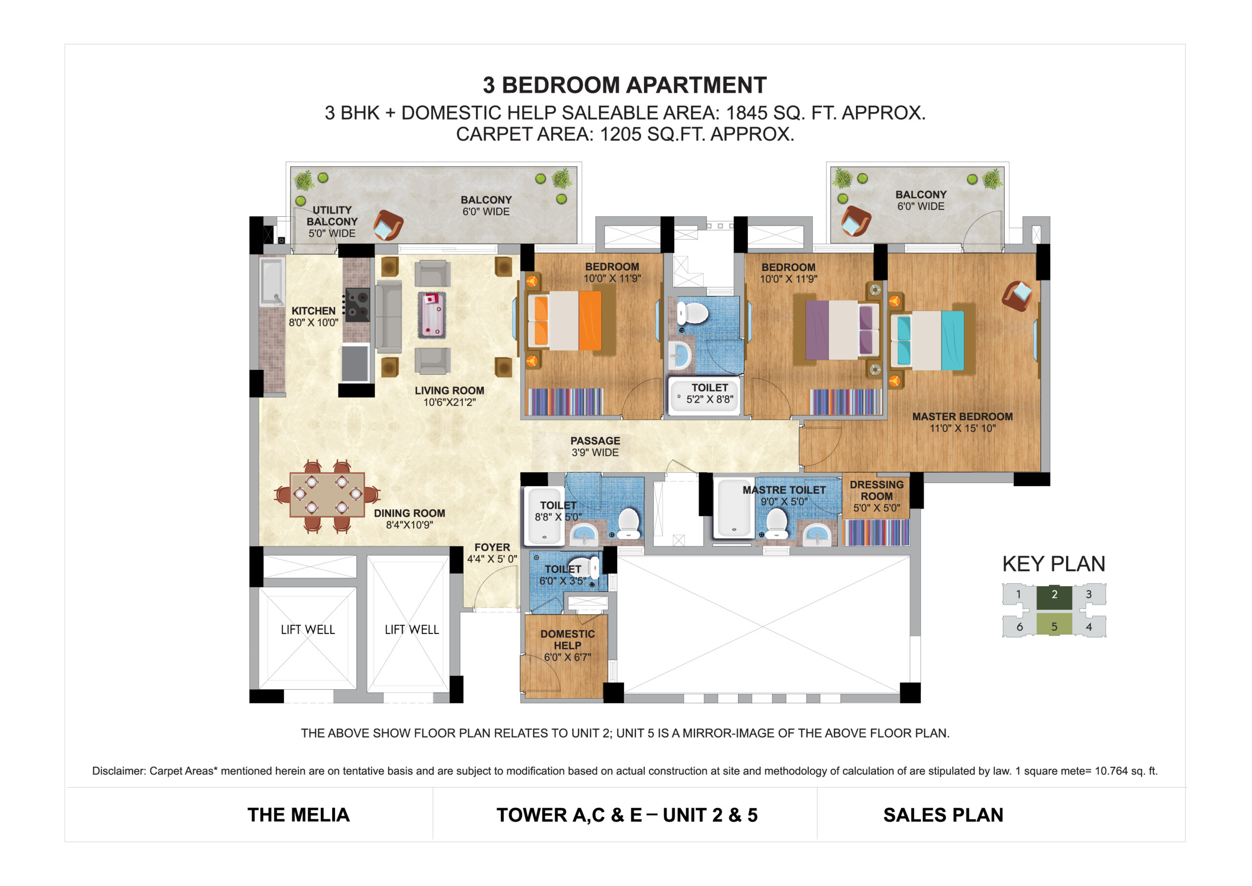 Floor Plan 3 BHK -1